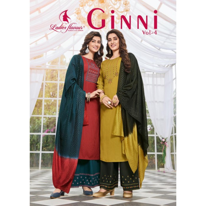 Ladies Flavour Ginni Vol 4 Fancy Viscose Weaving Kurtis